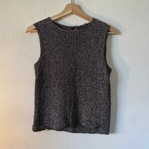 Vintage Metallic Knit Sweater Tank Multi